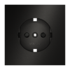 Миниатюра фото накладка для розетки с заземлением и защитными шторками, s70 metal voltum s70 metal vlsm000712 (антрацит) | 220svet.ru