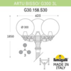 Миниатюра фото садово-парковый фонарь fumagalli artu bisso/g300 3l g30.158.s30.vxe27 | 220svet.ru