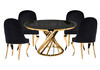 Миниатюра фото обеденная группа woodville аган black / gold 599483 | 220svet.ru