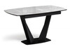 Миниатюра фото стол стеклянный раскладной woodville риполь 140(180)х80 белый мрамор / черный 612189 | 220svet.ru