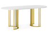 Миниатюра фото стол деревянный woodville хьюго о 180х90 белая шагрень пленка / золотые ноги 620416 | 220svet.ru