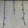 Миниатюра фото гирлянда бахрома 3,1 x 0,5 м синяя 220в, 120 led, провод черный каучук 2,3мм, ip65 ltc eco120-1-2b | 220svet.ru